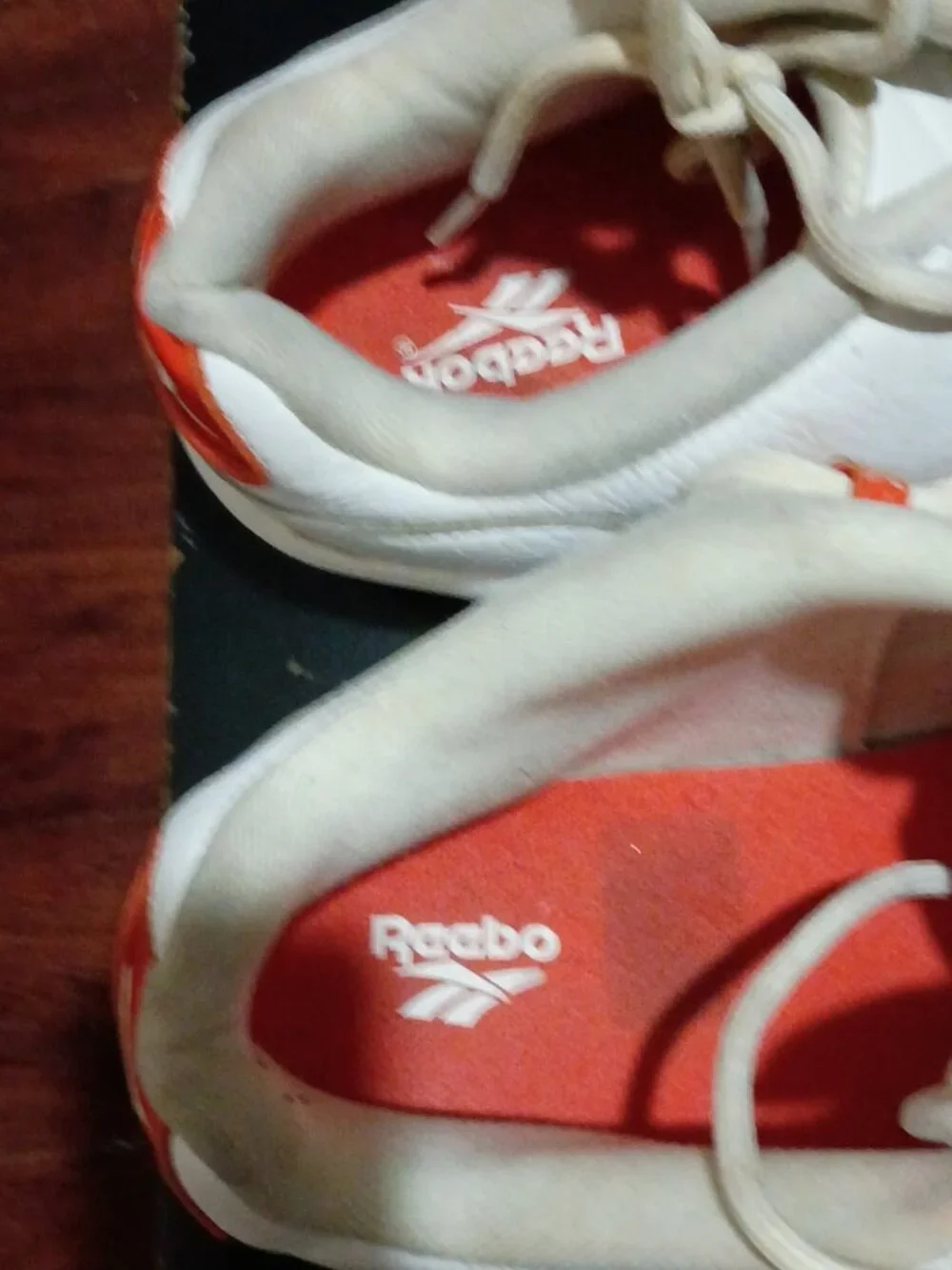 Reebok Question Low Patent Vivid Orange White Blue Men's Size 12 FX4999